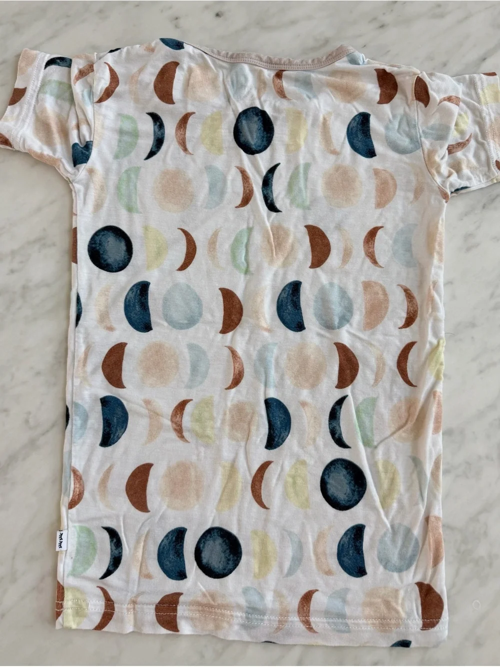 Little Sleepies White Pajama Set with Multicolor Moon Print